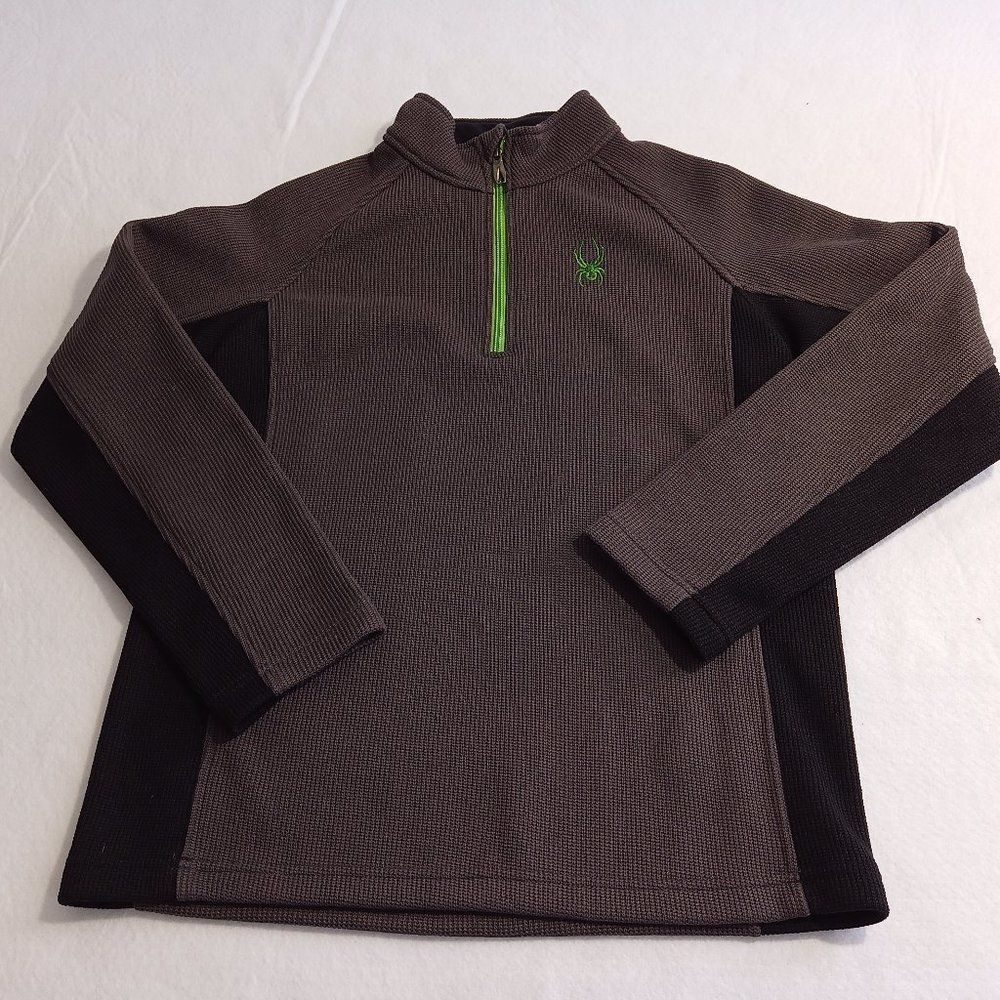 Spyder Sweater Kids Large  Boys Girl Gray Long Sleeve Top Zip Pullover Top